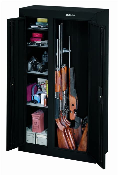 stack on 10 gun 2 door steel security cabinet|sentinel gun cabinet clearance.